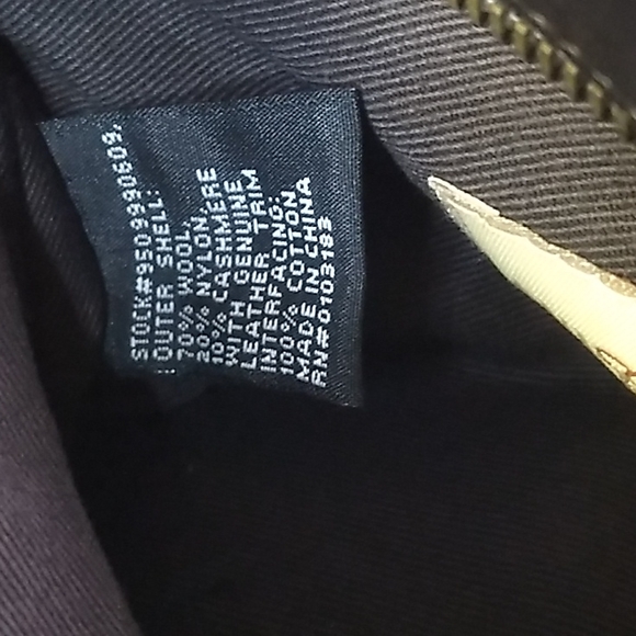 Wool & cashmere Mercedes Benz purse by Anne Bowen in Tan & dark brown leather. - Picture 8 of 13